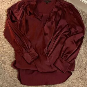 Banana Republic Maroon Satin Blouse